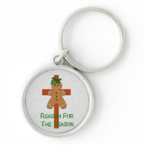 Gingerbread On A Cross Key Chain