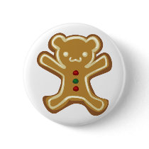 Gingerbread Panda Classic buttons by michupanda Gingerbread Panda Classic buttons