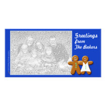 Gingerbread Photo Card Template (couple blue) photo cards by alinaspencil Gingerbread Photo Card Template (couple blue) photo cards