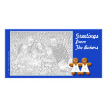 Gingerbread Photo Card Template (female pair blue) photo cards by alinaspencil Gingerbread Photo Card Template (female pair blue) photo cards