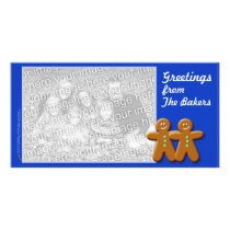 Gingerbread Photo Card Template (pair blue) photo cards by alinaspencil Gingerbread Photo Card Template (pair blue) photo cards