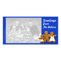 Gingerbread Photo Card Template (Trad 3 boy blue) photo cards by alinaspencil Gingerbread Photo Card Template (Trad 3 boy blue) photo cards