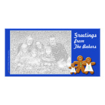 Gingerbread Photo Card Template (Trad 3 girl blue) photo cards by alinaspencil Gingerbread Photo Card Template (Trad 3 girl blue) photo cards
