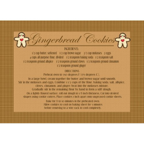 gingerbread recipe card