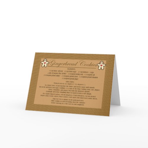 gingerbread recipe card