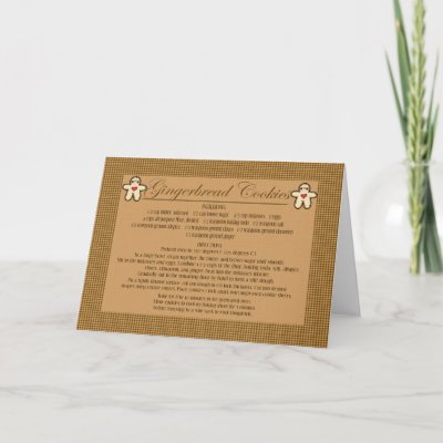 gingerbread recipe cards by