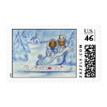 Gingerbread Sleigh Postage Stamp