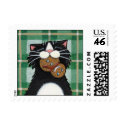 Gingerbread Snowman - Xmas Cat Postage postage