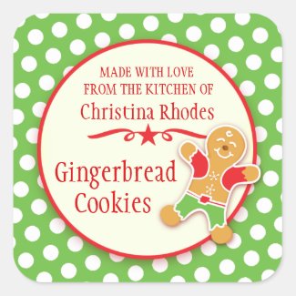 Gingerbread stickers for cookie exchange or sale