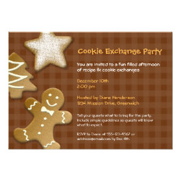 Gingerbread sugar cookie exchange swap brown party custom announcements