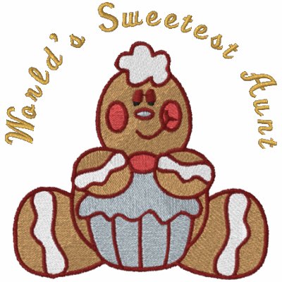 Gingerbread Sweetest Aunt Embroidered Shirt by Embroidery4U
