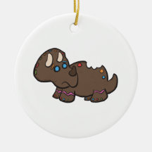 Gingerbread Triceratops Ornamet Christmas Tree Ornament