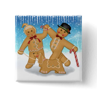 Gingerbread Trio buttons