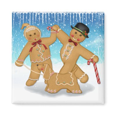 Gingerbread Trio magnets