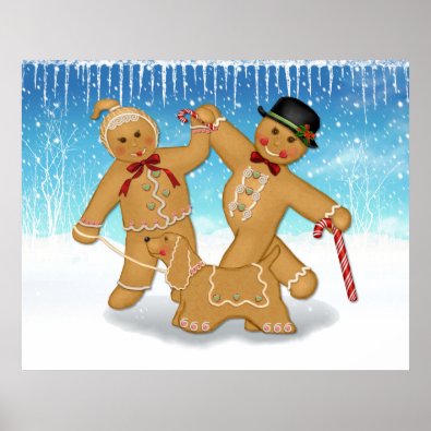 Gingerbread Trio Poster print