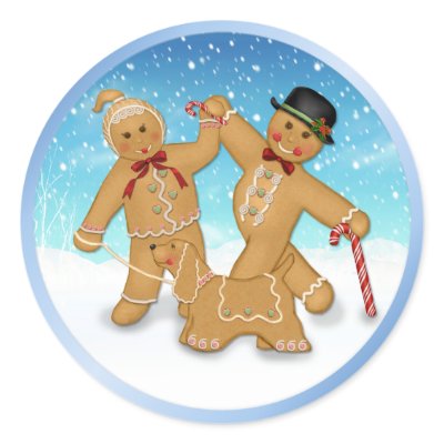 Gingerbread Trio stickers