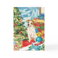 Gingerbread Wishes American Bulldog Christmas Art card