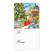Gingerbread Wishes Chihuahua Christmas Gift Tags label