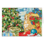 Gingerbread Wishes Pit Bull Terrier Christmas Art Greeting Card
