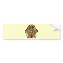 gingerbreadman 001PR CUTE COOKIES WINTER FOODS TRE Bumper Sticker