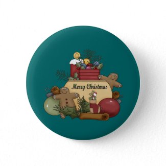 Gingerman Christmas button