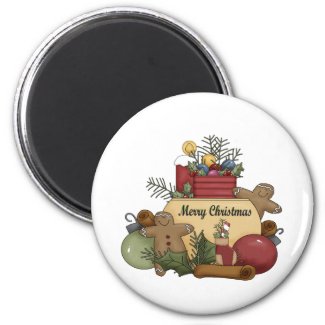 Gingerman Christmas magnet