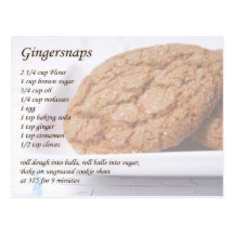 Gingersnaps Recipe Postcards