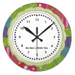 Gingham and Patchwork Quilter's Wall Clock
