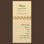 Gingham Carrot Menu Card rack cards