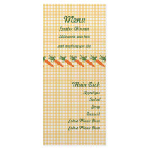 Gingham Carrot Menu Card Custom Rack Cards