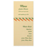 Gingham Carrot Menu Card rack cards