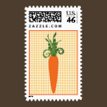 Gingham Carrot Postage Stamp stamps
