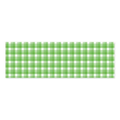 Gingham check pattern. Green and White. Business Card Templates