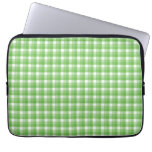 Gingham check pattern. Green and White. Computer Sleeves