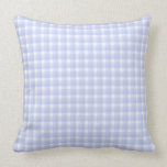 Gingham check pattern. Light Blue & White. Throw Pillow