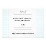 Gingham check pattern. Pale Blue and White. Custom Invitations