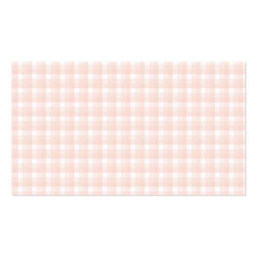 Gingham check pattern. Peach pink and white. Business Card Templates (back side)