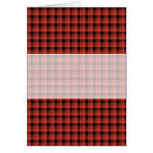 Gingham check pattern. Red and Black Plaid Card
