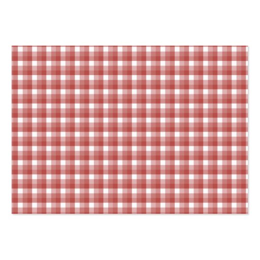 Gingham check pattern. Red and White. Business Card Templates (front side)