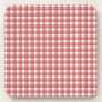 Gingham check pattern. Red and White. Beverage Coaster