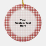 Gingham check pattern. Red and White. Ornaments