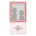 Gingham check pattern. Red and White. Custom Photo Card