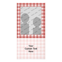 Gingham check pattern. Red and White. Custom Photo Card