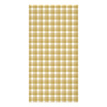 Gingham check pattern. Tan and White. Picture Card