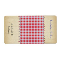 Gingham Checkered Advanced Packaging Labels