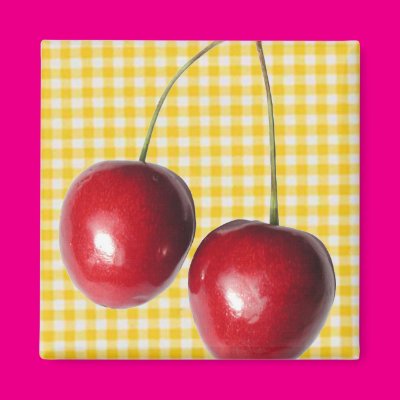 Gingham Cherries Fridge Magnets Zazzle_magnet