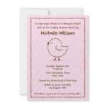Gingham Chick Baby Shower Invitation