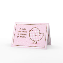 Gingham Chick Baby Shower Invitation cards