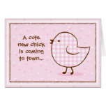 Gingham Chick Baby Shower Invitation Card