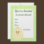 Gingham Chicken Invitation invitations